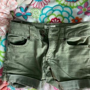 army green shorts